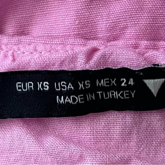 ZARA Pink Puff Sleeve Dress with lace up back - Picture 6 of 6